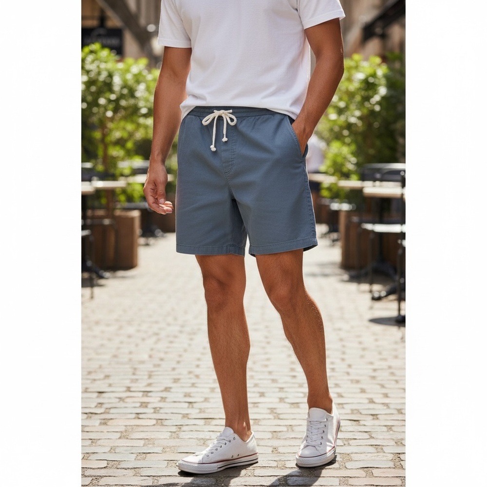 Marine Layer Blue Beach Shorts XL Elastic Waist Drawstring Casual